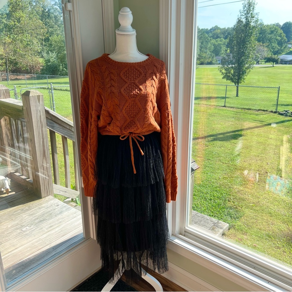 Burnt orange crop sweater